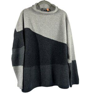 French Connection Womens Sweater Large Boxy Funnel Neck Wool Blend Pullover Knit